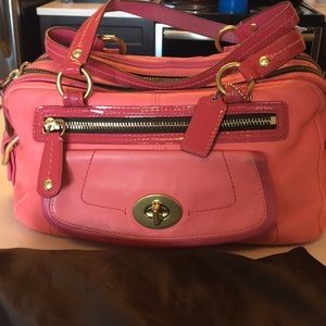 Coach leather coral bag